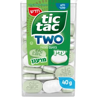 טיק טק TWO מנטה עדינה 40 גרם