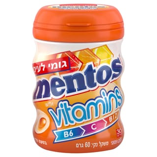 מנטוס מסטיק ויטמין בטעם הדרים 60 גרם