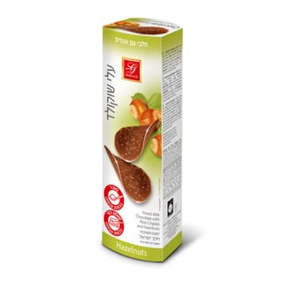 עלי שוקולד חלב עם אגוזים 100 גרם