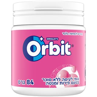 מסטיק אורביט אריזה מוגדלת בטעם פירות ומנטה ללא סוכ
