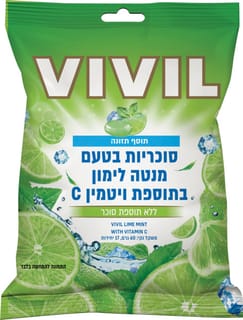 ויויל סוכריות ללא סוכר טעם מנטה לימון