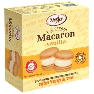 גלידת שמנת משובחת MACARON וניל - קרמל