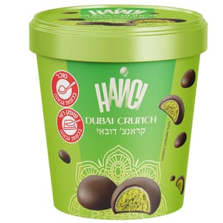 קינוח DUBAI CRUNCH פיסטוק קדאיף בשוקולד פיינט 240 גרם
