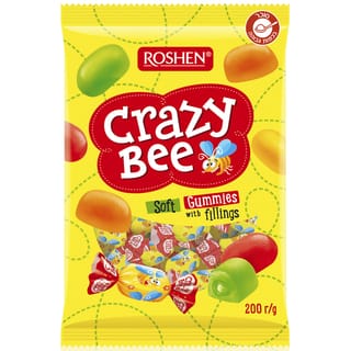 סוכריות ג'לי במילוי בטעם פירות רושן CRAZY BEE