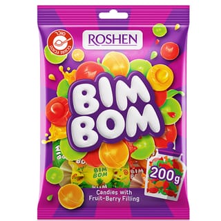 סוכריות במילוי בטעם פירות רושן BIM BOM