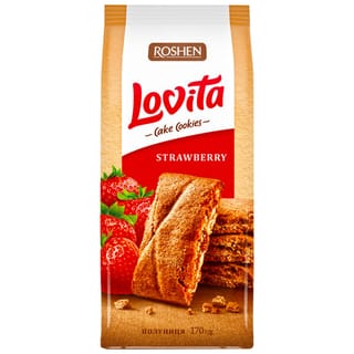 עוגיות עם מילוי תות שדה 168 גר LOVITA