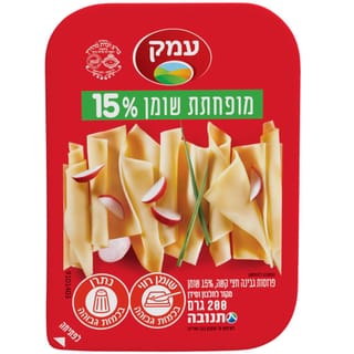 גבינה צהובה עמק לייט 15% שומן 200 גרם