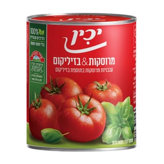 עגבניות מרוסקות בזיליקום יכין 800 ג' A2.5