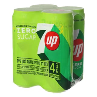 סבן אפ ZERO פחית צרה 330 רביעייה