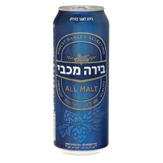 בירה מכבי פחית 500 מ"ל