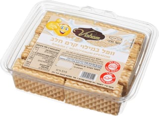 עוגיות וופל במילוי קרם וניל 315 גר