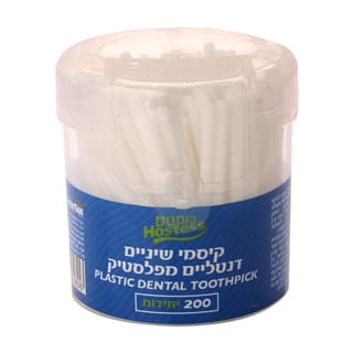 קיסמי שיניים דנטליים מפלסטיק 200 יחידות בחבית