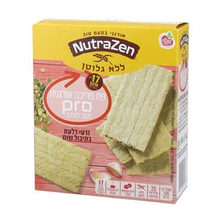 פת פריכה אורגנית PRO ללא גלוטן זרעי דלעת בתיבול שום