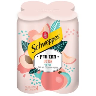 רביעיית פחיות שוופס מוגז עדין אפרסק 330 מ"ל