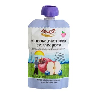 מחית תפוח אוכמניות רימון אורגני 100 גרם
