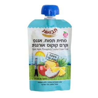 מחית תפוח אננס קוקוס אורגני 100 גרם