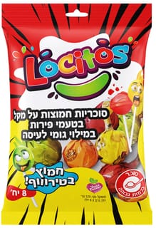 לוקיטוס סוכריות על מקל חמוצות 120ג'