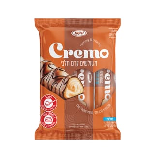 מארז cremo וופל במילוי קרם חלבי מצופה בשוקולד חלב