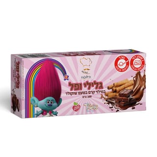 טרולים גליליות וופל בטעם שוקולד 100 גרם