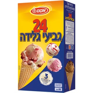 אסם 24 גביעי גלידה ממותקים 12*95גרם