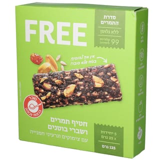חטיפי FREE תמר+בוטנים5יח