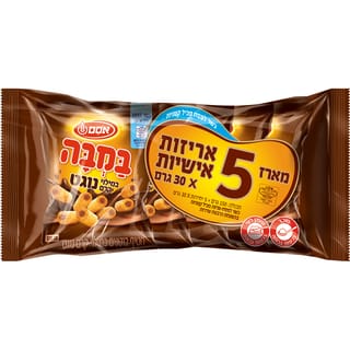 במבה במילוי קרם נוגט מארז 5*30גרם