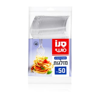 מזלגות פלסטיק חד פעמיים שקופים 50 יח' סנו סושי