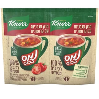 קנור מרק נמס בכוס עגבניות רכיבים טבעיים