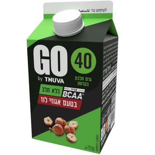 משקה סויה GO אגוזי לוז 500 מ"ל, 40 גרם חלבון