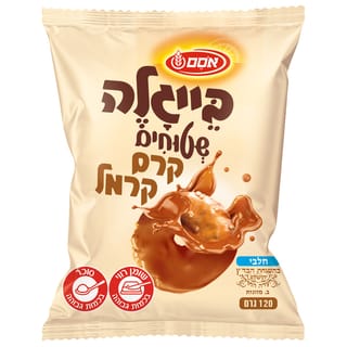 בייגלה שטוחים מצופה קרם קרמל 120 גר'