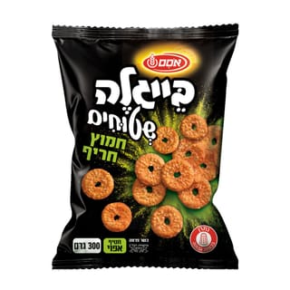 אסם בייגלה שטוחים בטעם חמוץ חריף 12*300ג