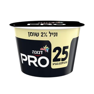 דנונה פרו 25 בטעם וניל ללא תוספת סוכר 2% שומן