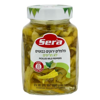 פלפל ירוק כבוש לא חריף 600 גר