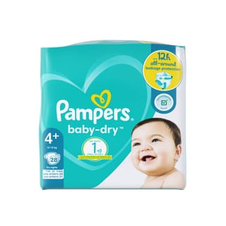 פמפרס בייבי דריי מידה 4+ 28 יחידות